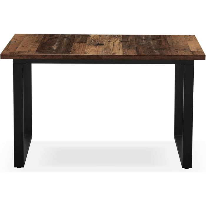 Розсувний обідній стіл B&D Home Anna | 120-160 x 80 см | на 4-6 осіб | з масиву дерева Texas-Eiche | чорне металеве підстав'я | для кухні та їдальні | стиль скандинавський, індустріальний