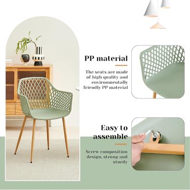 Набір садово-розслаблюючих крісел 4 шт. для тераси, балкону та саду, 120 кг, сіро-зелений