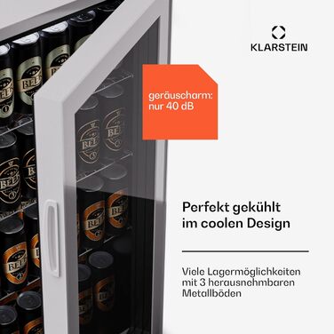 Klarstein Getränkekühlschrank: міні-холодильник для напоїв 74L з кварцовим охолодженням, 3-10°C, для офісу, кемпінгу та відпочинку на природі