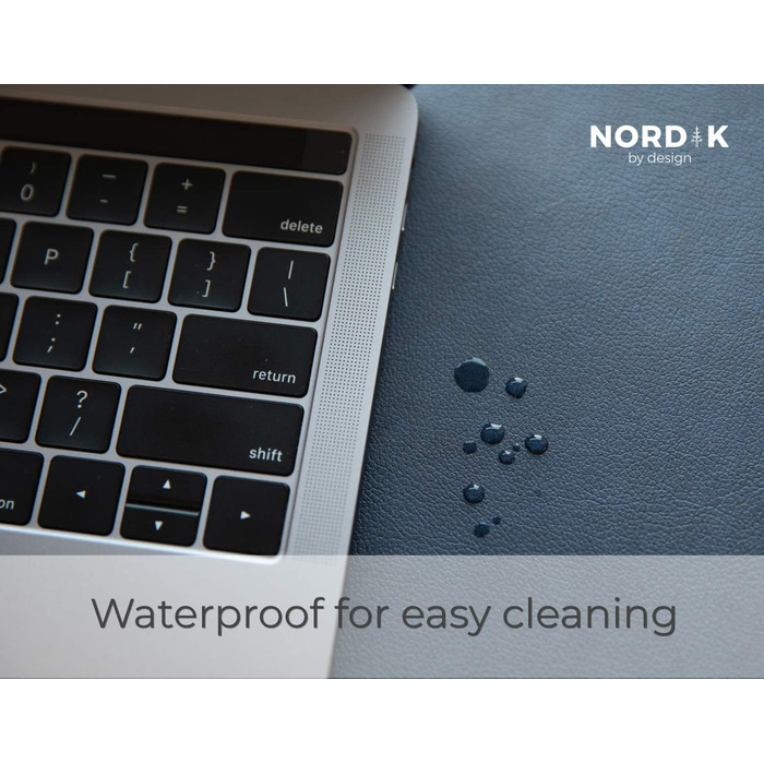 Килимок для столу Nordik з екошкіри та фетру, органайзер для кабелів (Midnight Blue, 89 x 43 см) — великий преміум килимок для миші та підкладка під письмо для домашнього офісу