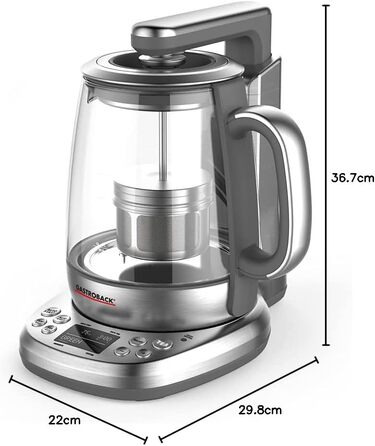 Електричний чайник GASTROBACK з регулюванням температури та ситом для листового чаю та пакетиків