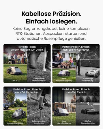 Робот-газонокосарка eufy E15 без дроту, до 800 м², TrueVision, навігація, уникнення перешкод, керування через додаток