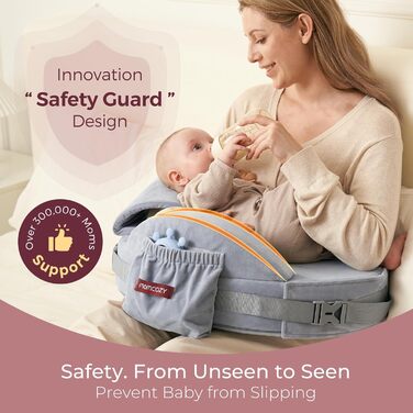 Подушка для годування Momcozy CozyPro – підтримка спини та рук, безпека, Memory Foam, ергономічна, для зручного годування