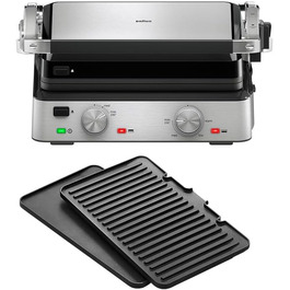 Електричний гриль Braun MultiGrill 7 CG7020: 3-в-1 (контактний гриль, барбекю, духовка), 2000W, велика поверхня (12 бургеров), плаваюча пластина, плаваюча гратильниця, миється в посудомийній машині, регулювання температури
