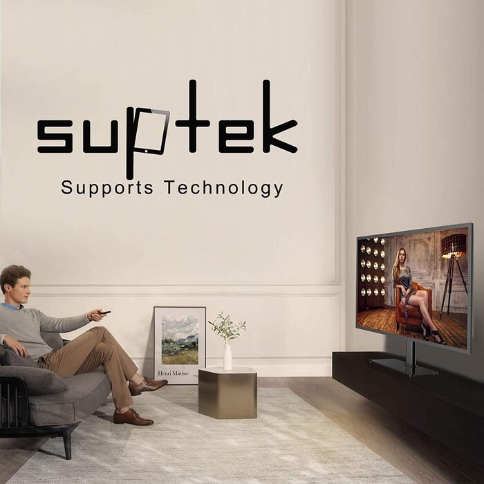 Підставка для телевізора Suptek, поворотна, для екранів LED/OLED, 26-55 дюймів, до 50 кг, VESA 400x400 мм, TS202