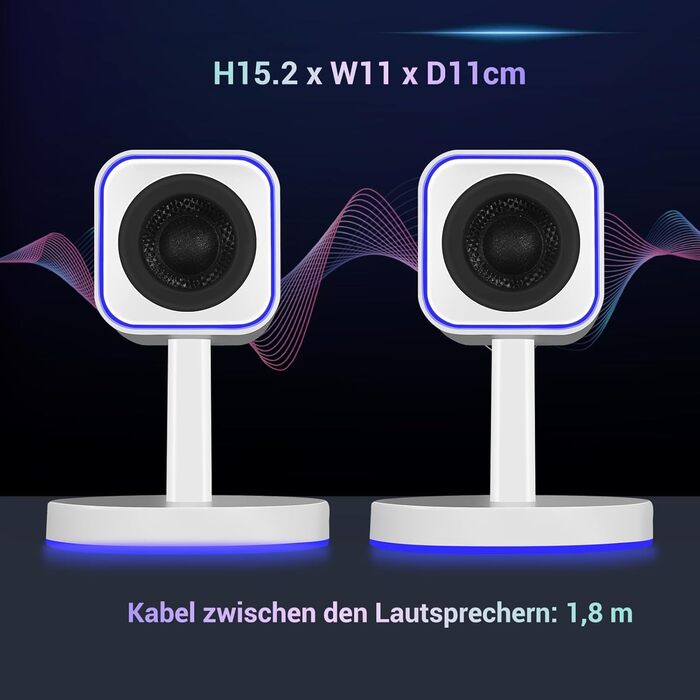 Комп'ютерні ігрові колонки Sanyun SW209 36W з RGB-підсвічуванням, Bluetooth 5.2, USB/AUX, 3 режими EQ (Ігри/Фільми/Музика)