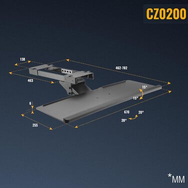 Підставка для клавіатури Ricoo - висувна, поворотна, настільна, універсальна, ергономічна, для ПК, CZ0200