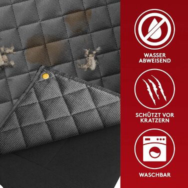 Ковдра для собак WhizProducts для заднього сидіння автомобіля (з додатковою ковдрою, сумкою і ременем безпеки) - водостійка Автомобільна ковдра і Нековзна кришка сидіння преміум-класу з бічним захистом