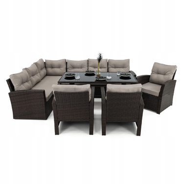 Комплект садових меблів із техноротанга EMWOmeble, сірий, 5 предметів