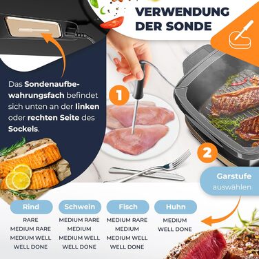 Мультиварка KESSER® 8 л з фритюрницею, 16 програм, для приготування на грилі, випікання, тушкування, варіння на пару, функція підігріву та приготування рису, повільне приготування, йогурт (Champagne)