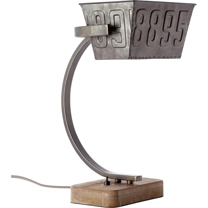 Стильна настільна лампа в стилі лайтбокс - Настільна лампа з поворотною головкою і тумблером - метал/дерево чорного кольору - висота 38 см