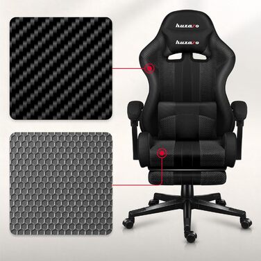 Крісло ігрове Huzaro Force 4.7 Grau Mesh - для геймерів, офісу, з підніжкою, підтримкою спини та шиї, до 140 кг