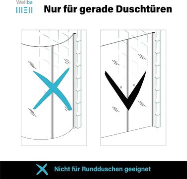Прокладка для душових дверей wellba преміум-класу для 6 мм 7 мм 8 мм пряма скляна дверцята товщина / Водонепроникна прокладка для душу або душова кабіна з оптимально розташованими гумовими виступами (2 шт. 44 см)