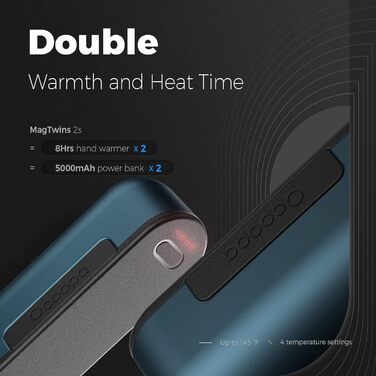 Електричний грієчка OCOOPA MagTwins UT2s (10000 mAh, 4 режими нагріву, блакитний)