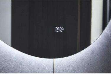 Дзеркало для ванної кімнати SensaHome кругле з LED-підсвічуванням, регульованою яскравістю, 70 см (80x80 см)