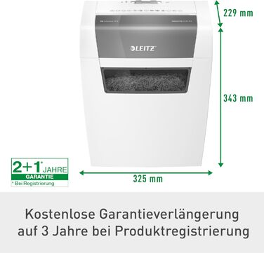 Шредер Leitz IQ Home Aktenvernichter: безпечне знищення документів, P4, 7-6 аркушів, білий, 80340000