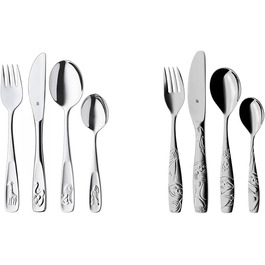 Набір дитячого столового прибору WMF Tiere & Faultier (4 шт.), нержавіюча сталь, для дітей від 3 років, Cromargan, придатний для миття в посудомийній машині