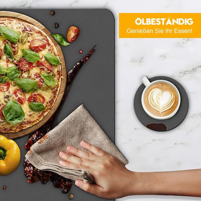 Набори серветок на стіл 6 шт. чорного кольору, миючі підставки під тарілки, серветки для дітей, осінні серветки, серветки зі штучної шкіри, підставки під тарілки