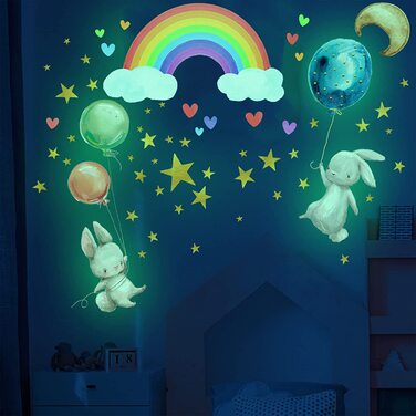 Наклейка на стіну для дитячої кімнати, що світиться ведмежа, що світиться місяць, що світяться зірки, наклейка на стіну для прикраси дитячої спальні, Наклейка на стіну із зображенням ведмедика, подарунок для прикраси стін дитячої кімнати, для дівчаток, хл