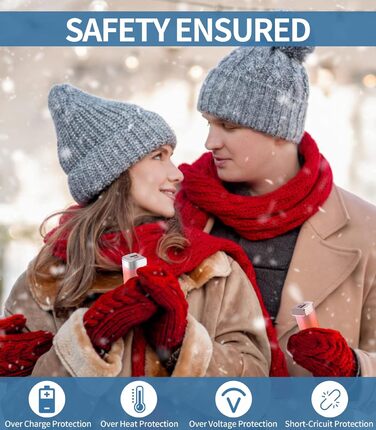 Електричні грілки для рук 5000mAh (2 шт.) - багаторазові, для активного відпочинку, зимовий подарунок для дітей, жінок та чоловіків (рожевий)