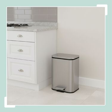 Відро для сміття Relaxdays з захистом від відбитків пальців, 5 л