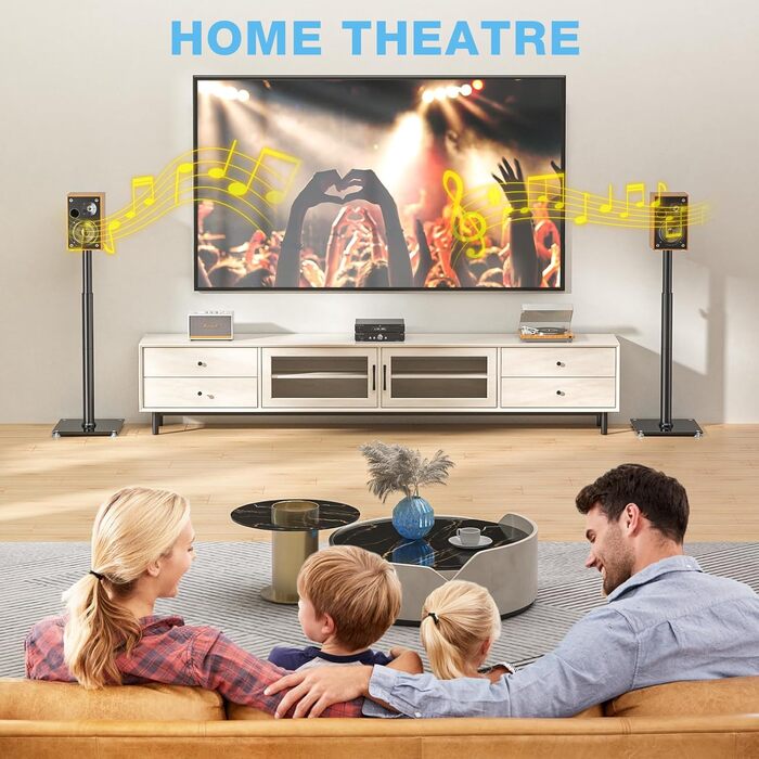 Підставка для колонок 5Rcom з кабелепроводом, регульована по висоті, пара. Підходить для саундбарів, студійних моніторів та колонок. Максимальне навантаження: 5 кг