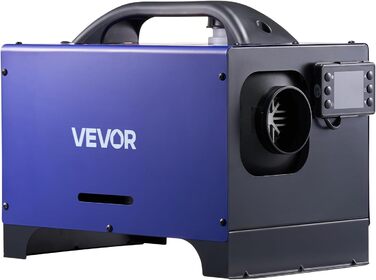 Дизельний обігрівач VEVOR 8 кВт, 12/24 В, портативний, з пультом ДУ та LCD, низький шум, бак 4,5 л для автодому/Вантажівки