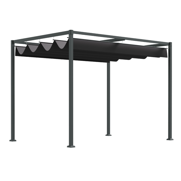 Дах патіо з альтанки Outsunny Pergola з люком 298x213x221см Поліестер Чорний Сірий для саду та патіо