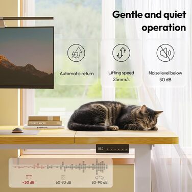 Регульований стіл Sanodesk 160x70 см – електричний підйомний стіл, чорний, до 90 кг