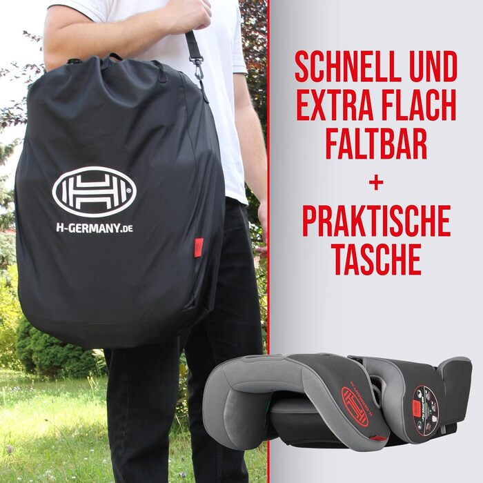 Автокрісло дитяче Heyner® KIDS i-Size, сіре, 3,5-12 років (100-150 см), сумісне з Isofix