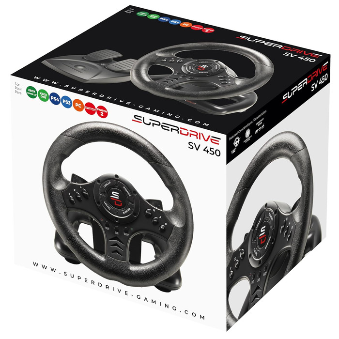 Racing Wheel Rennlenkrad SV450 Subsonic з педалями, вібрацією та перемикачем – для Xbox X/Series X, Switch, PS4, Xbox One, PC