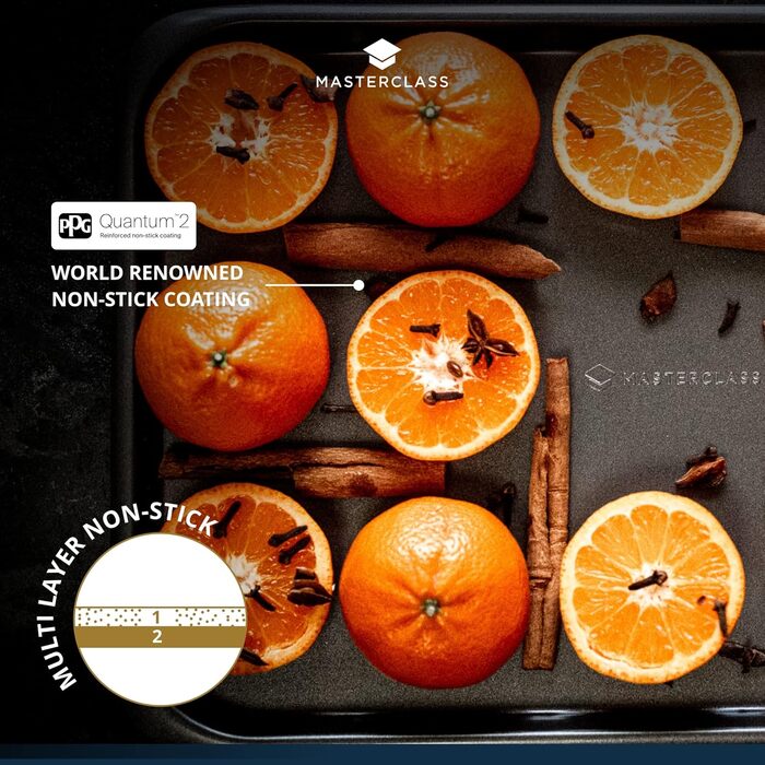 Форма для випікання хліба MasterClass 900г з антипригарним покриттям PTFE, PFOA та BPA-free, з вуглецевої сталі 1 мм, 23x13 см, з захисним чохлом, сіра