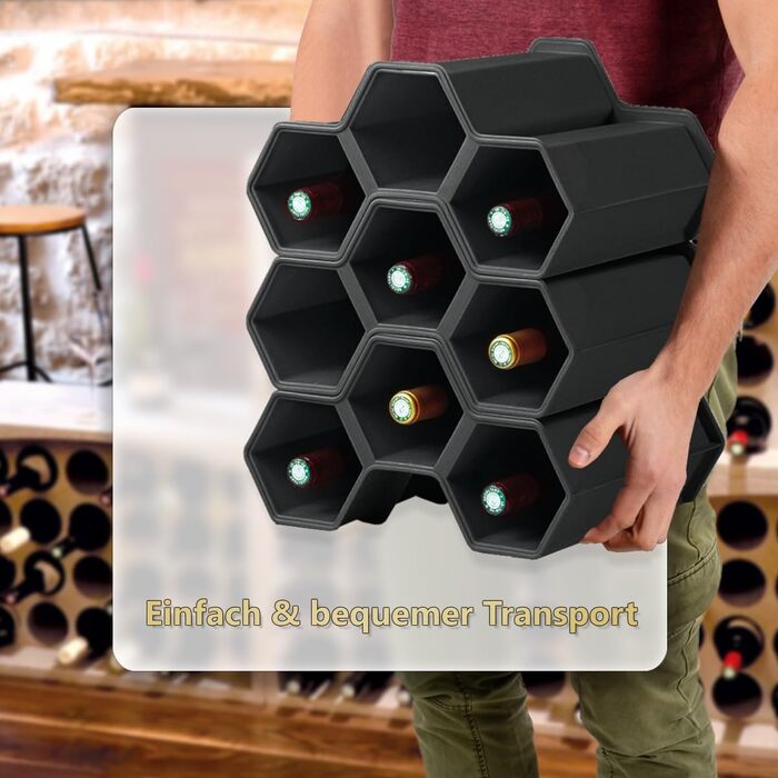 Стійка для вина Stimo на 12 пляшок, пластикова, розширювана, стелаж для напоїв