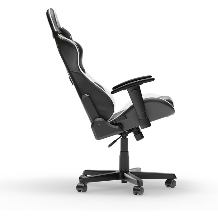 Крісло геймерське DXRacer Formula L з PVC шкірою, чорно-біле, ергономічне, для ПК (FD23)