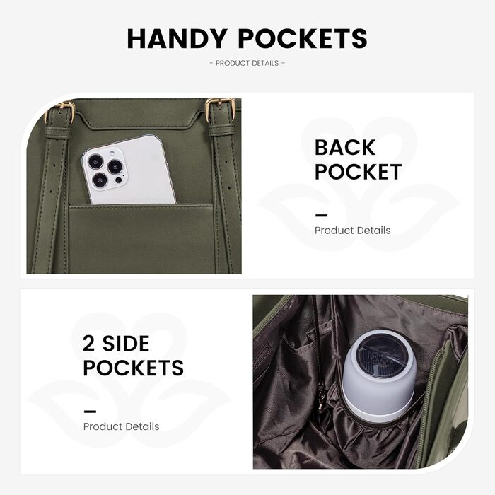 Сумка для ноутбука LOVEVOOK 15.6 дюймів, велика містка, на плечі/через тіло, канвас, для жінок, офіс, ділові поїздки, школа