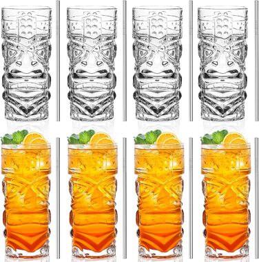 Прозорі склянки Tiki, набір 170-400 мл, для коктейлів, набір посуду (прозорі)