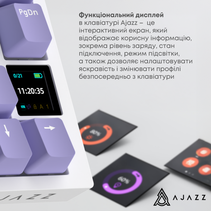 Бездротова механічна клавіатура Ajazz AK820 PRO PRO 75% Gift Switch White RGB   (AK820PRO-G-PWB)