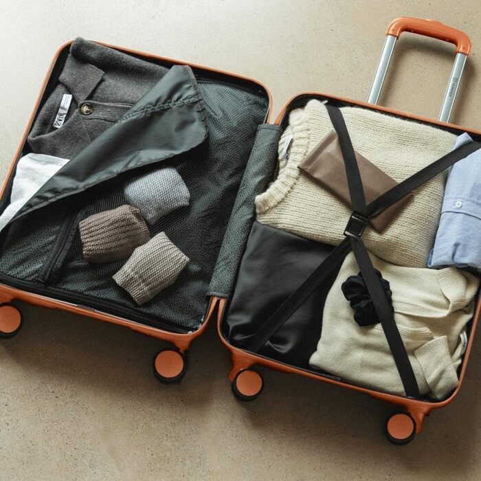 Набір валіз NUMADA Upfly T10 3 шт. (55x40x20, 66x44x26, косметичка). ABS, помаранчевий