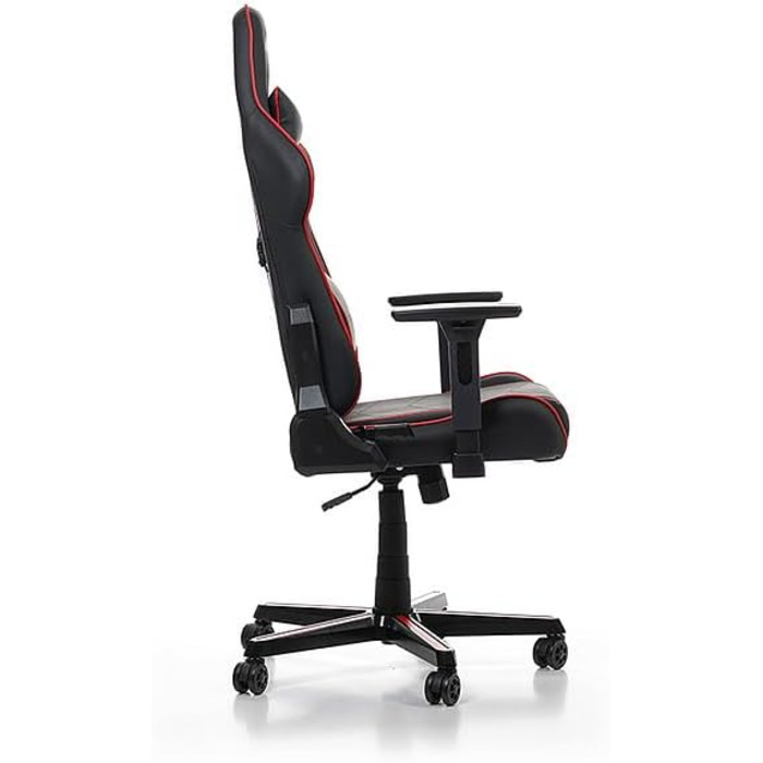 Геймерське крісло DXRacer Prince P08, шкірозамінник, чорне-червоне, для людей зростом до 185 см