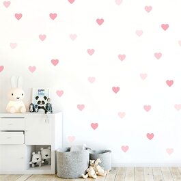 Наклейки на стіни для дитячої кімнати з сердечками, самоклеючі рожеві сердечка (комплект з 36 міс.)