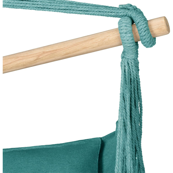 Підвісне крісло-гойдалка з подушкою 100x130x75 см, до 150 кг, для саду та дому, бохо стиль (Турквіс)