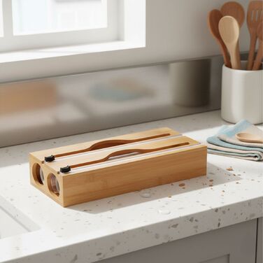 Диспенсер для харчової плівки Relaxdays з бамбука