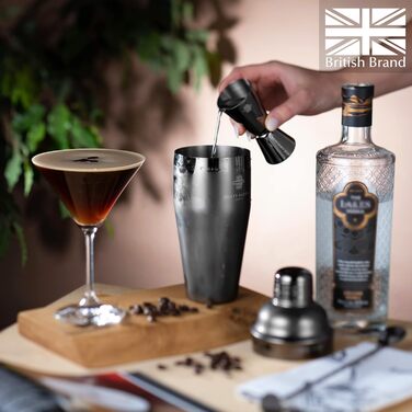 Набір для коктейлів Rusty Barrel Knightsbridge: шейкер, мадлер, сито, джиггер, виливач, мішок, ложка та рецепти | Аксесуари для бармена в подарунковій коробці