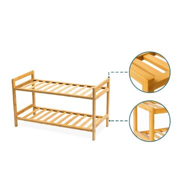 Стелаж для взуття з бамбука, що складається з секцій