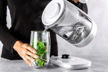 Електричний чайник ZWILLING Enfinigy з терморегулятором, сито для чаю та таймером, 1850 Вт, 1.7 л, білий