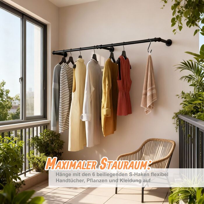 Relaxdays Промислова вішалка для одягу на стіну