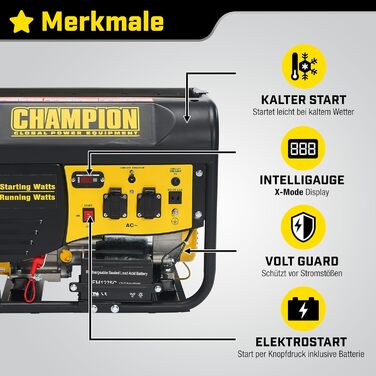 Генератор Champion Power Equipment Mighty Atom 9200i-EU (3500 Вт, бензин, інверторний) – для кемпінгу та відпочинку на природі