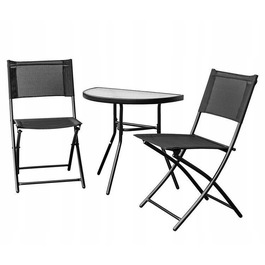 Комплект садових меблів Atos, метал, чорний, 3 предмети