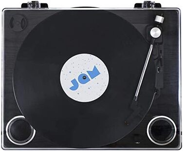 Вініловий програвач Bluetooth Jam Play, 3 швидкості, з конвертацією у MP3, чорний, з кришкою, AUX та виходом для навушників