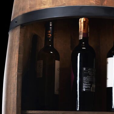 Дерев'яна винна шафа-бар Fass від Creative Cooper з LED підсвічуванням, 80x50 см - Рустичний декор для дому